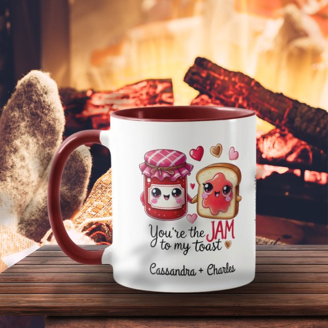 Anpassningsbar Par Funny Quote "Sylt to My Toast" Mugg (Custom Couples Funny Quote "Jam to My Toast" Mug)