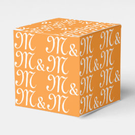 Anpassningsbar par Initialer monogram saffron möns Presentaskar