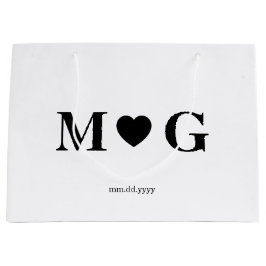 Anpassningsbar Par Monogram Large Gift Bag för gåv