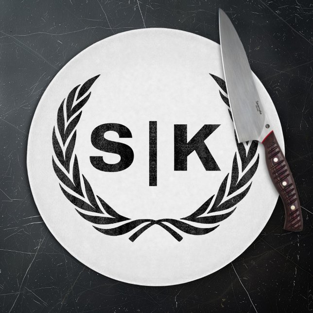 Anpassningsbar par Monogram med Laurel Löv (Skapare uppladdad)