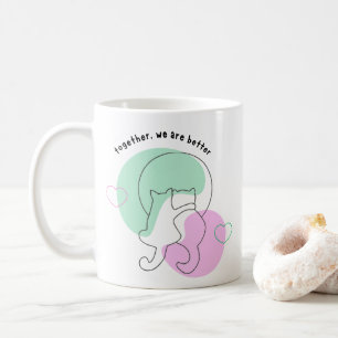 Anpassningsbar par mugg, tillsammans är vi bättre, kaffemugg