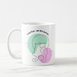 Anpassningsbar par mugg, tillsammans är vi bättre, kaffemugg