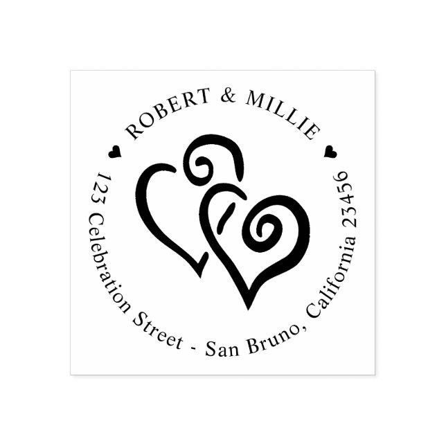 Anpassningsbar Par Namn-rundan Returadress Bröllop Stämpel (Tryck)