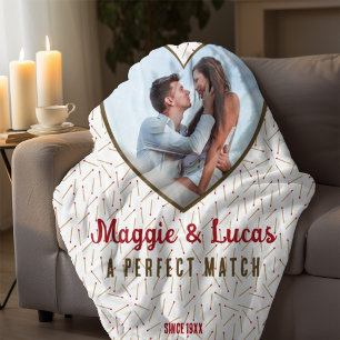 Anpassningsbar par Perfekt matcha kalligrafi Namn Fleecefilt