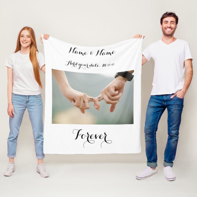 Anpassningsbar Par Photo Blanket Fleecefilt (På plats)