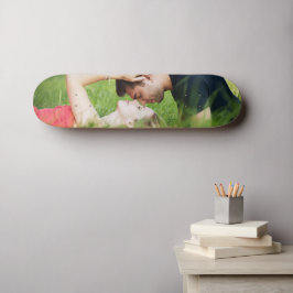 Anpassningsbar par Photo Bröllop Mini Skateboard Bräda 18,5 Cm