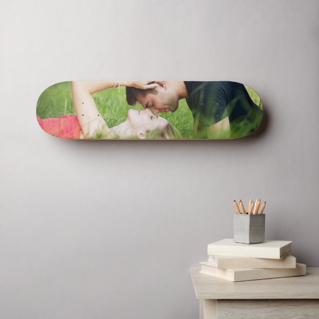 Anpassningsbar par Photo Bröllop Mini Skateboard Bräda 18,5 Cm (Väggkonst (Horz))