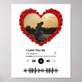 Anpassningsbar Par Photo | Hjärtskugga Poster