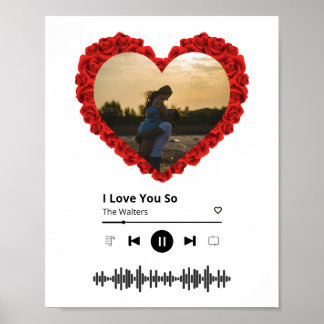 Anpassningsbar Par Photo | Hjärtskugga Poster