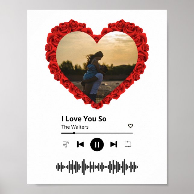 Anpassningsbar Par Photo | Hjärtskugga Poster (Framsidan)