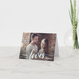 Anpassningsbar Par Photo Kärlek-skript Tack Kort