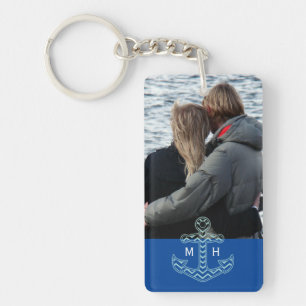 Anpassningsbar Par Photo Nautical Anchor Initialer