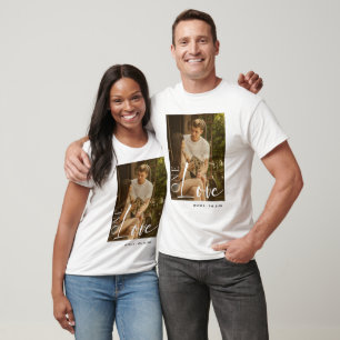 Anpassningsbar Par Photo T-Shirt Personlig ett Kär