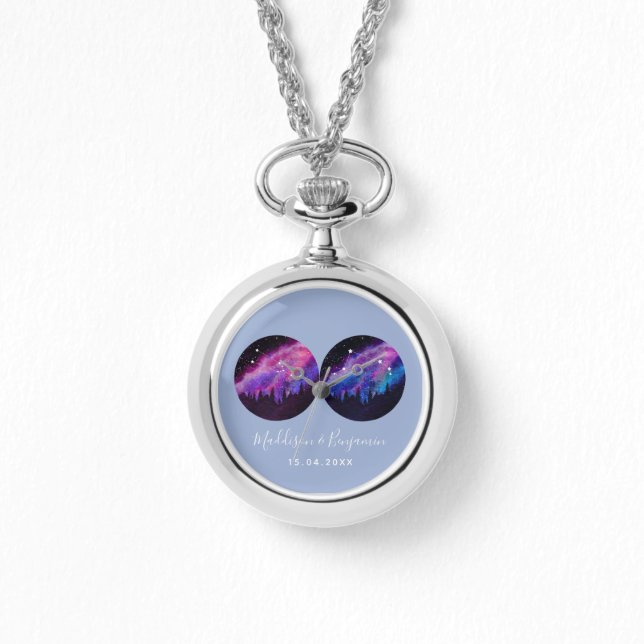 Anpassningsbar Par Zodiac ger hormoner Armbandsur (Framsida)