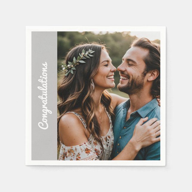 "Anpassningsbar Party Napkin - Redigerbar bild och Pappersservett (Framsidan)