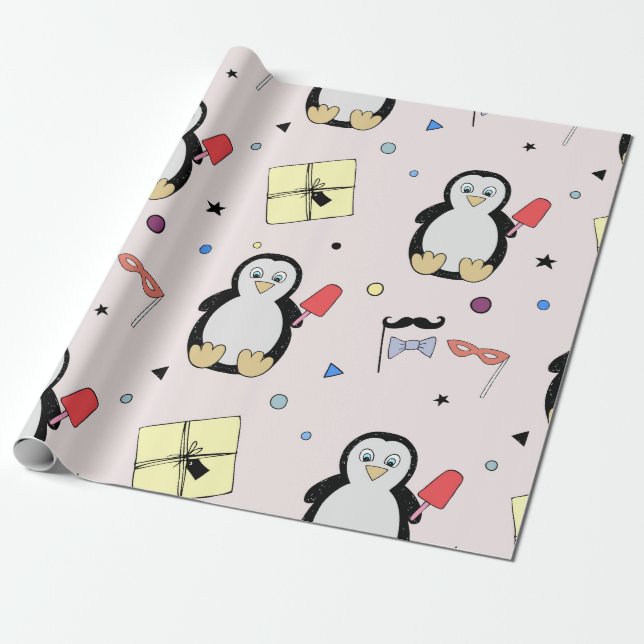 Anpassningsbar Party Wrapping Papper för barn Presentpapper (Utrullad)