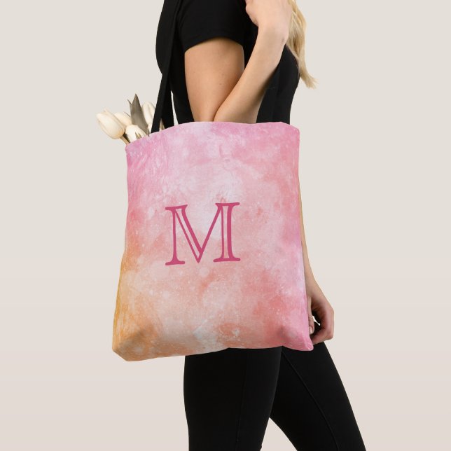 Anpassningsbar-påsar i monogram Watercolor Stänk Tygkasse (Närbild)