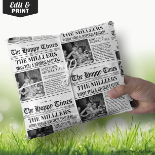 Anpassningsbar Påsk Gift Wrap, Newspaper Wrapping  Presentpapper