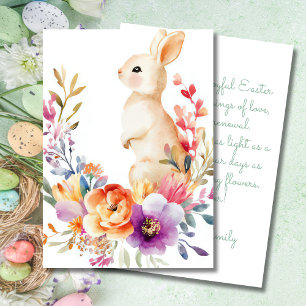 Anpassningsbar Påsk-kort med Påskägg och blommor Julkort