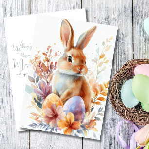 Anpassningsbar Påsk-kort med Påskägg och blommor Julkort