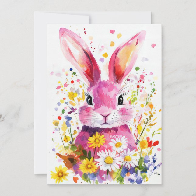 Anpassningsbar Påsk-kort med Påskägg och Bunny Julkort (Framsida)