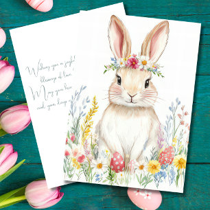 Anpassningsbar Påsk-kort med Påskägg och Bunny Julkort