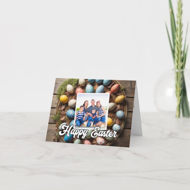 Anpassningsbar Påskägg Samla in fotomall Helgkort (Framsida)