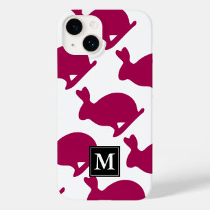 Anpassningsbar Påskhare Rabbit Silhouette Monogram