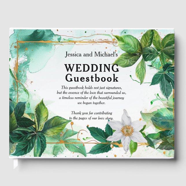 💍 Anpassningsbar Passiflora Serenity Gästböcker (Framsida)