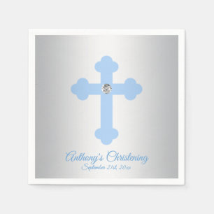 Anpassningsbar Pastel Blue Boy Kor CHRISTENING BAP Pappersservett