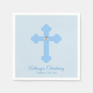Anpassningsbar Pastel Blue Boy Kor CHRISTENING BAP Pappersservett