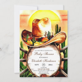 Anpassningsbar Pastel Cowboy Baby Shower Inbjudningar