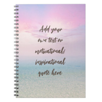ANPASSNINGSBAR Pastel Dream Beach Motivational Quo Anteckningsbok