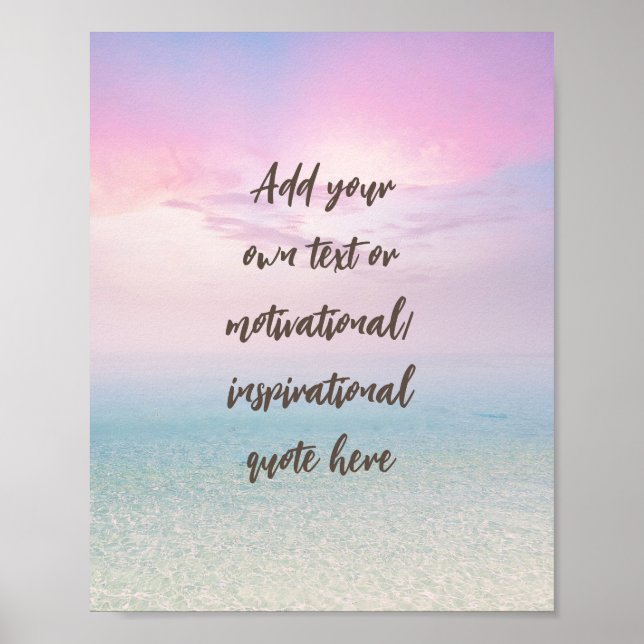 ANPASSNINGSBAR Pastel Dream Beach Motivational Quo Poster (Framsidan)