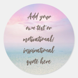 ANPASSNINGSBAR Pastel Dream Beach Motivational Quo Runt Klistermärke