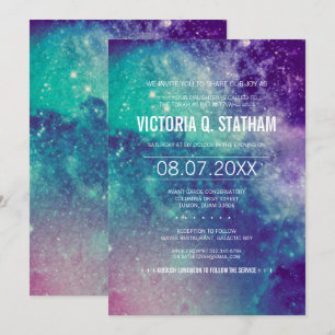 Anpassningsbar Pastel Galaxy Bat mitzvah Party Inb Inbjudningar