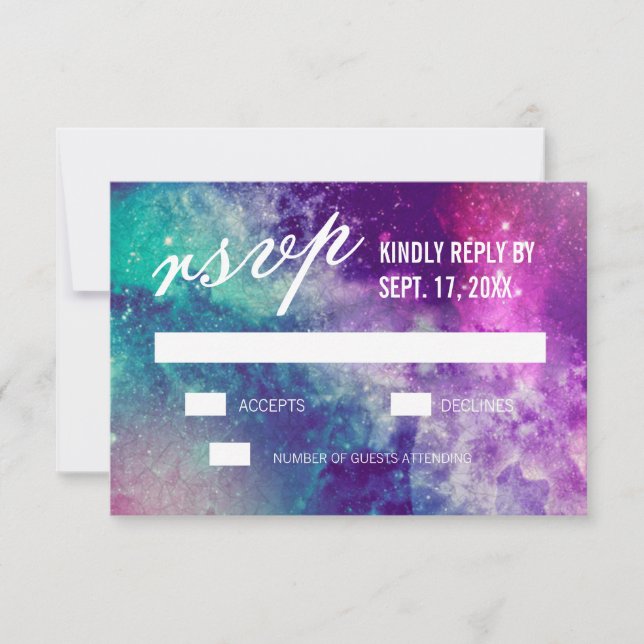 Anpassningsbar Pastel Galaxy Bröllop OSA Cards Kort (Framsida)