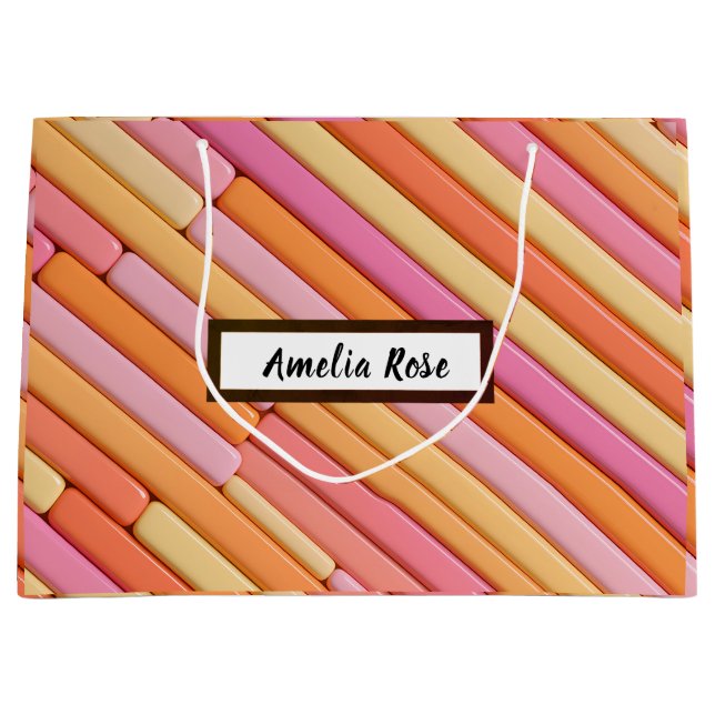 Anpassningsbar Pastel Geometric Large Gift Bag - A (Framsidan)