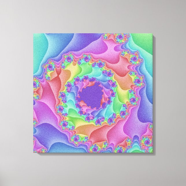 Anpassningsbar Pastel Rainbow Spiral Canvas Art (Framsida)