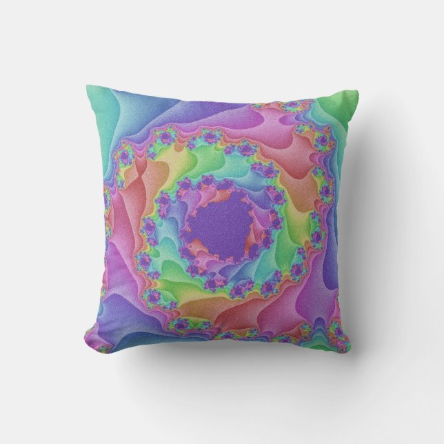Anpassningsbar Pastel Rainbow Spiral Dekorativ kud Kudde (Framsida)
