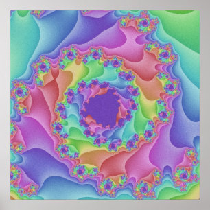 Anpassningsbar Pastel Rainbow Spiral Poster