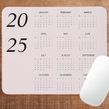 Anpassningsbar Pastel Rosa 2025 Calendar Elegant