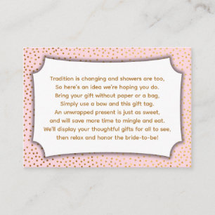 Anpassningsbar Pastel Rosa & Guld Confetti Visning Tilläggskort