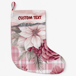 Anpassningsbar Pastel Rosa Juldag Blommigt Play Liten Julstrumpa