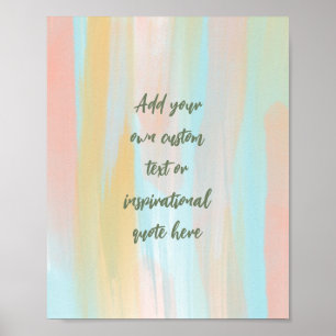 Anpassningsbar Pastel Watercolor Motivational Quot Poster