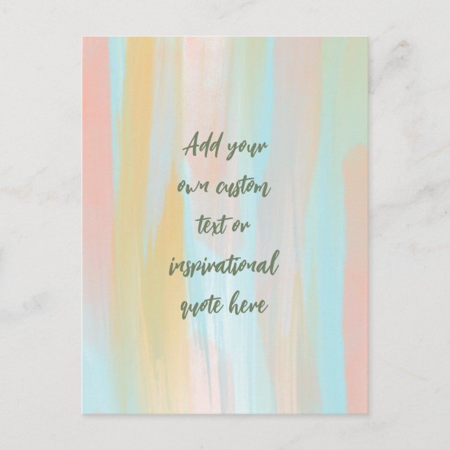 Anpassningsbar Pastel Watercolor Motivational Quot Vykort (Framsida)