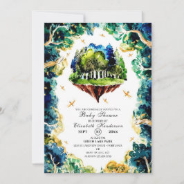 Anpassningsbar Pastel Woodland Baby Shower Inbjudningar