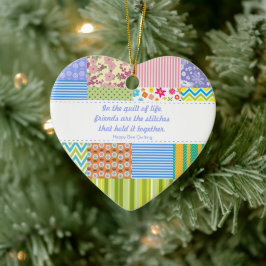 Anpassningsbar Patchwork Quilters Ceramic Ornament