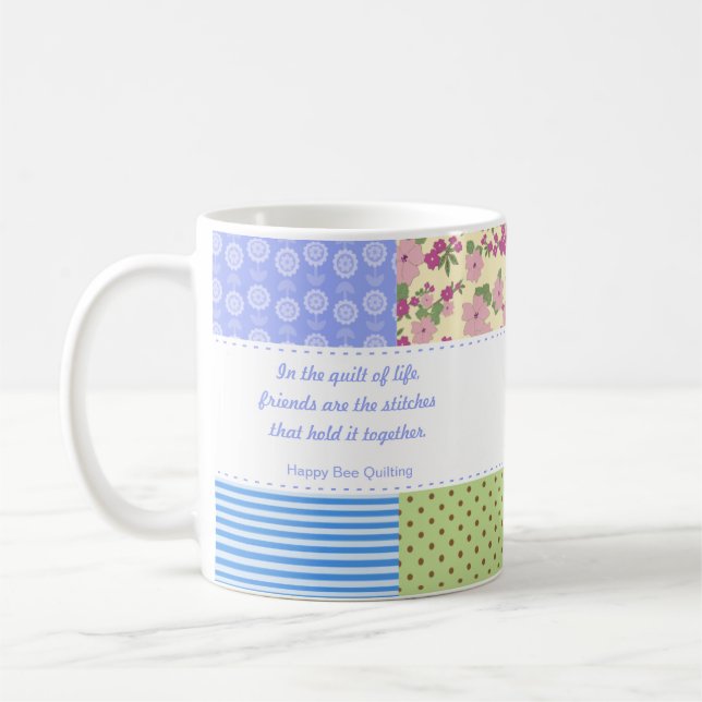 Anpassningsbar Patchwork Quilters Mugg (Vänster)