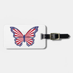 Anpassningsbar Patriotic Butterfly Luggage Tag Bagagebricka